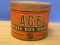 Vintage Tin: ACE  Beveled Bibb Washers 100 Washers Size 1/3 Small (empty) Can is 2 1/2” T X 3 1/4” D