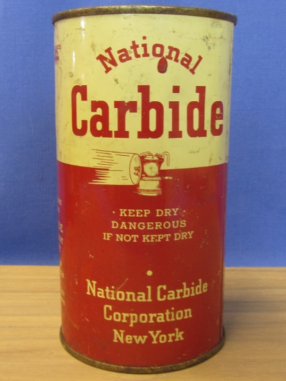 National Carbide Tin - “Carbide for use in Miner's, Bicycle & other such Carbide Lamps” -  6 1/84” T