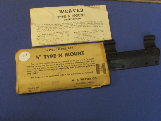 Vintage W.R. Weaver 3/4” Type N Mount & Instructions