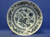 Vintage Decorative Blue & White  Appx 9” DIA Serving Bowl - “Nordic Blue” Japan