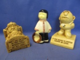 3 Figurines: 1 Ceramic & 2 Vintage Paula 1969 & 1972 Novelty Figurines