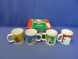 Vintage Dayton's Santa Bear 1989 Set of 4 Coffee Mugs in Original Box