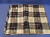 Fabric Remnant – Red, White, Black & Blue  Plaid  Wool  - Yardage Unknown