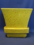 Vintage Mc Coy Yellow & Brown Speckled Planter 5 3/4” T x 3 1/4” W x 3 Deep