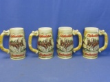 4 Budweiser Clydesdales Beer Steins – Ceramarte  - Each Appx 6 1/2” T