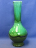 Vintage Inarco Bud Vase – Green Drip Glaze 9 3/4” T