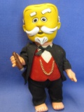 Vintage Seed Corn Advertising Mascot 1970 Kernel Renk Poseable Doll w/ Cigar 7 1/2” Tall