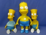 3 Vintage 1990  Bart Simpson Dolls “Really Rude Bart Doll” Mattel 12” T & 2 Dan Dee 11” Tall