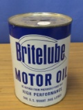 Vintage  1 Quart Cardboard Oil Can Coin-Bank “Britelube Motor Oil”