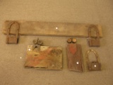 4 Pieces of Barn Door & Hardware (Sliding door iron Wheels/ U-shaped Hardware) & 2 sets of Metal whe