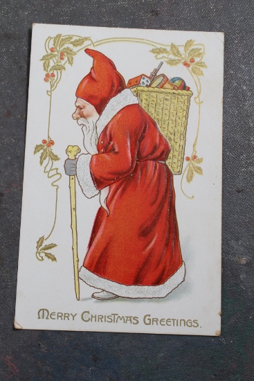 1910 Raphael Tuck St Nicholas Santa Clause Postcard Merry Christmas