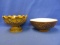 2 Pieces of Haeger : USA 102 Pottery 8” Bowl, & USA  3093 Candle Bowl 7 1/2” DIA x 5” T
