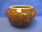 Monmouth Pottery USA Bean Pot - Quilted Diamond Western Design Rustic Brown