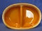 Vintage Hull Pottery Tangerine Divided Oval Shaped Bowl with White Drip Glaze