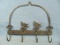 Decorative Metal Wall Hanging Coat Rack – 16” wide and 14” tall – Bird Decoration