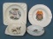 Four Ashtrays – St. Louis Missouri, Pool & Yacht Club, Two Ducks, and Beagle Hound – Largest 5 ½”