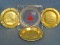 4 Grain Belt Advertising Ashtrays – One glass and three Light Metal – Largest is about 4 ½” square