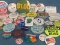 Over Thirty Advertising Buttons – American Flag, Winona Shopper, Snow Weak, UFF-DA, and More