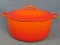 Vintage Bright Orange Cook Pot – Descoware – Made in Belgium – 9 ½: diameter and 6” tall