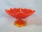 Vintage Orange Glass Compote – Epic Persimmon by Viking? - 5 1/2”T x ~10 3/4”Dia – Great condition