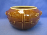 Monmouth Pottery USA Bean Pot - Quilted Diamond Western Design Rustic Brown