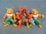 Three Triceraton Teenage Mutant Ninja Turtles Toys from the early 1990;s – Played with condition