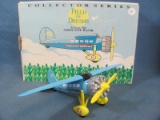 Collector Series Field of Dreams Vega 5B Airplane Bank – w/ Original Box – About 10” wingspan