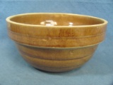 Stoneware Shoulder Bowl – Light Brown / Tan Color – Marked “USA 9IN” on Bottom – 9” dia 4 ½” tall