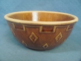 Stoneware Mixing Bowl with Geometric Diamond Pattern On side – 8 ½” diameter 3 ½” tall