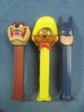 Three Character Pez Dispensers – Tasmanian Devil, Speedy Gonzalez, and Batman – 1990's Dates