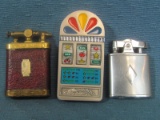 Three Lighters – One Butane with Light up Slot Machine – One Ronson – One marked 14K gold filled