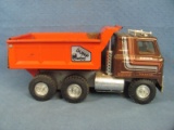 ERTL Transtar Automatic Dump Truck Toy – Metal painted Brown and Orange – 13” x 6” x 6 ½”
