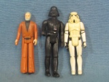 Vintage 1977 Star Wars Figurines – Played with Condition – Stormtrooper, Darth Vader, Obi Wan Kenobi