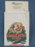 Miniature King's Castle Flour Bag – H.H. King Flour Mils Minneapolis, Minn. - Sample Bag – 5” x 3 ¼”