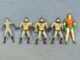 1993 Batman Toys – 3 Batman Figurines, Robin, and Catwoman – 4” tall – Played with Condition
