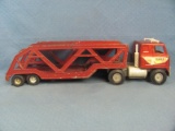 Toy Semi Truck w/ Car Carrying Trailer - “Eagle Coast to Coast – Ertl Toys – 22” long