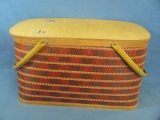 Large Picnic Basket – Mostly Wood Construction, Good overall Condition w/ Handles – 20” x 11” x 12”