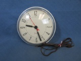 Vintage looking Westclox Electric Hanging Wall Clock – 6 7/8”Dia – Works – Plastic face cover has so