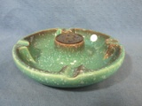 The Hyde Park No.1940 Ashtray – Gothic “R” in the center – Teal & Brown w/ white speckles – 8 1/2”Di