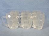 Set of 6 “Dad's” Root Beer Barrel Mugs - ~5 1/4”T – Unmarked – Great condition