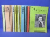 Lot of 18 1930's “The Art Digest” Magazine – 1936-38 – Good vintage condition – As shown, edge/corne