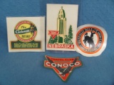 Lot of Advertising Stickers / Decals – Buffalo Bill Cody Wyoming, Cushman, Conoco Nebraska