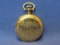 Woman's Waltham Pocket Watch – Christmas Present in 1910 – Engraved Gold Plate – Running