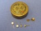 Round Pill/Trinket Box – 2 Pairs of Earrings w 14 Kt Gold Posts – Hinge broken on box