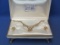 Vintage Rhinestone Set in Original Footed Case – Jewel House – Necklace & screw-on Earrings