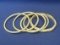 Lot of 5 Cream Colored Bangle Bracelets -  4 are plain – 1 has a Twisted Design