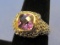 Sterling Silver Ring w Purple Faceted Stone – Size 7.5 – Weight is 6.7 grams