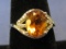 Sterling Silver Ring w Oval Orange Stone – Size 7 – Total weight is 3.1 grams – New w Tag