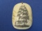 Scrimshaw Pendant – Sailing Ship – On Whale Ivory or Bone? 1 5/8” long – Age Unknown