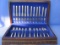 Wood Flatware Chest – 12 Knives – 14 Forks – Silverplate – Similar Pattern – Different Makers